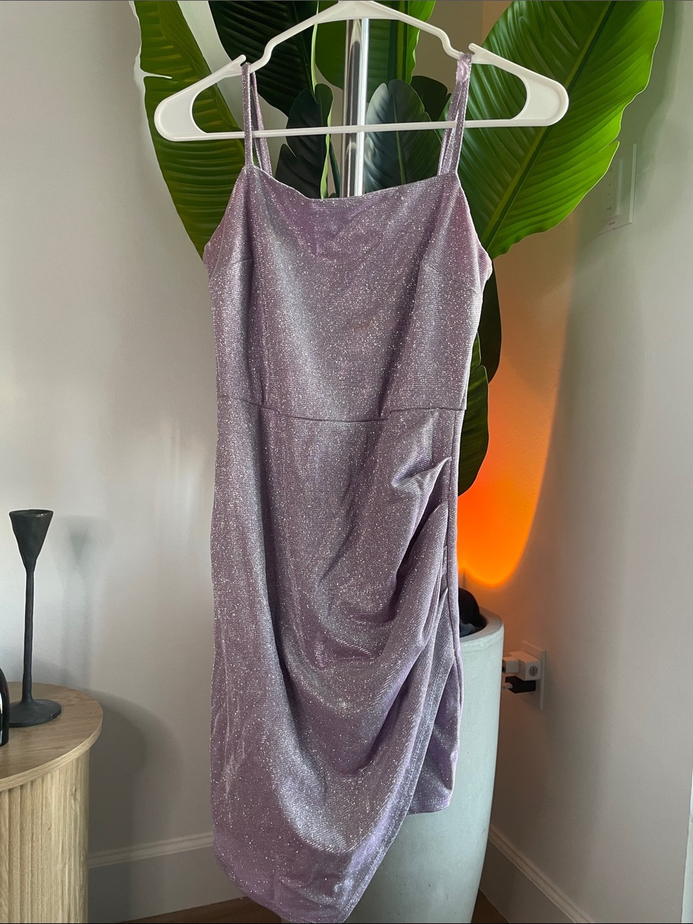 Honey and Rosie Lilac Sparkle Midi Slip Dress